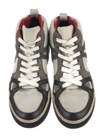 Lanvin Leather Colorblock Pattern Sneakers