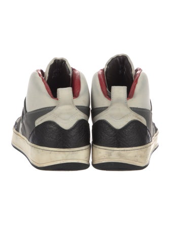 Lanvin Leather Colorblock Pattern Sneakers