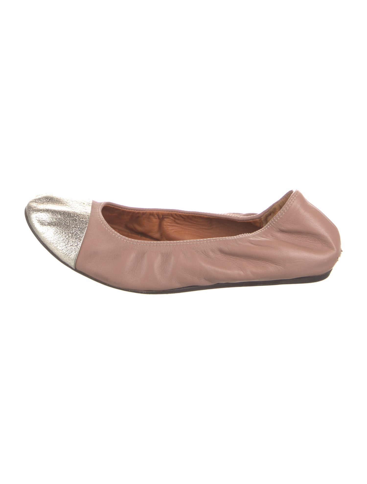 Lanvin Leather Colorblock Pattern Ballet Flats