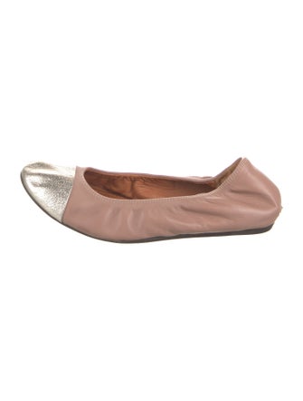 Lanvin Leather Colorblock Pattern Ballet Flats