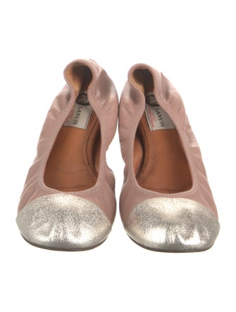 Lanvin Leather Colorblock Pattern Ballet Flats