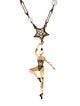 Lanvin Faux Pearl, Crystal & Enamel Dancer Pendant Necklace