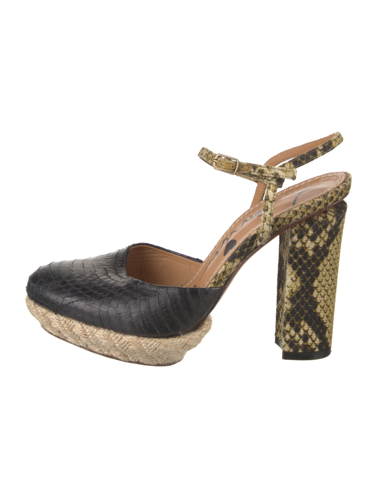 Lanvin Leather Animal Print Slingback Pumps