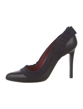 Lanvin Leather Grosgrain Trim Pumps