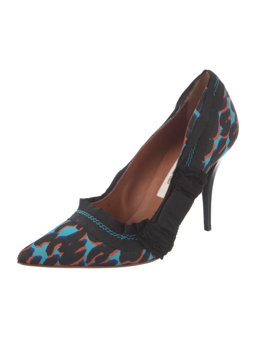 Lanvin Animal Print Ruffle Embellishment Pumps