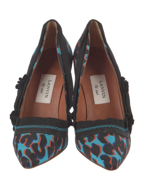 Lanvin Animal Print Ruffle Embellishment Pumps