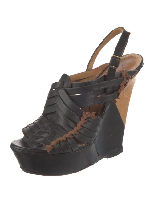 Lanvin Leather Colorblock Pattern Mules