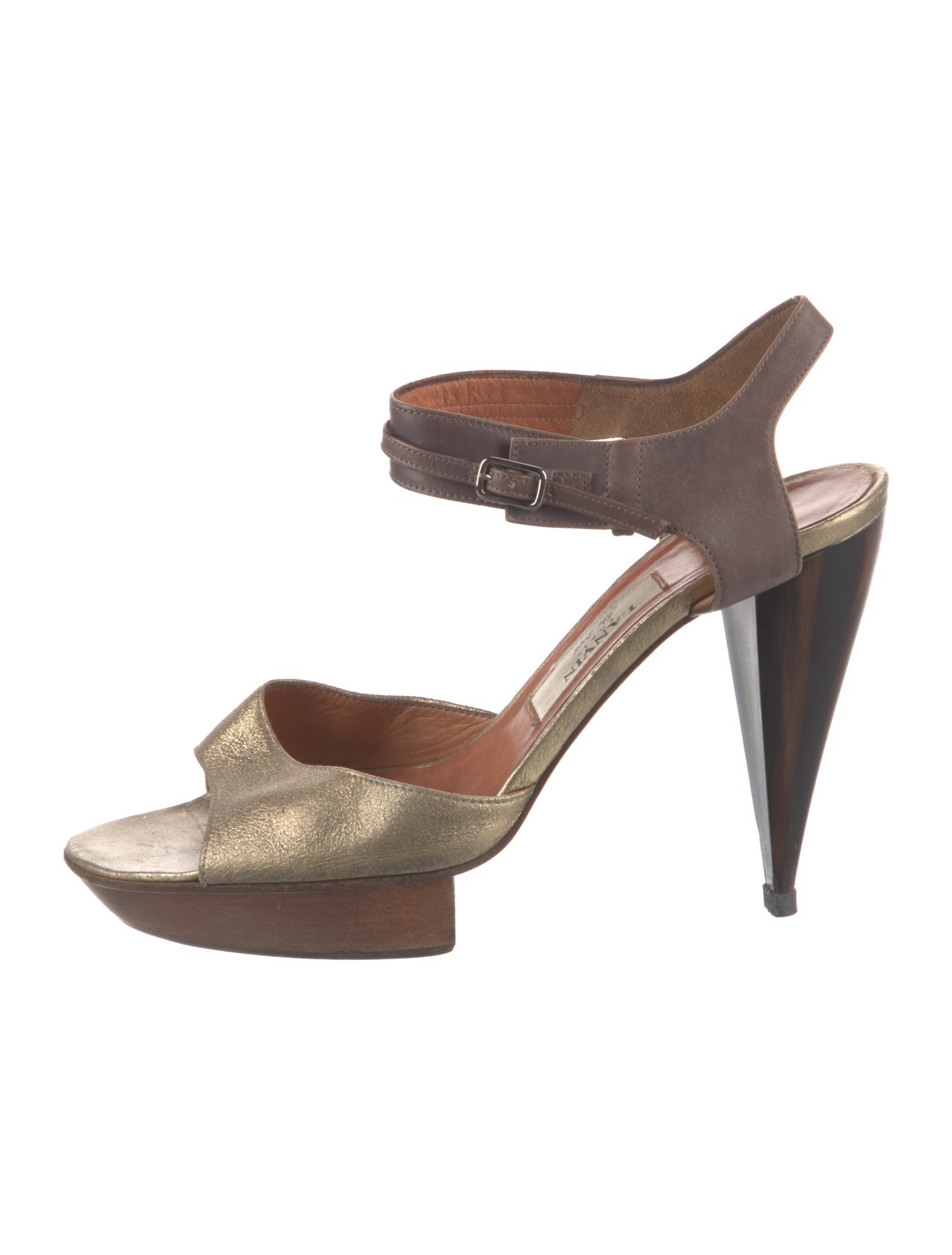 Lanvin Leather Colorblock Pattern D'Orsay Pumps