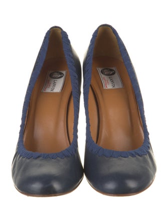 Lanvin Leather Colorblock Pattern Pumps