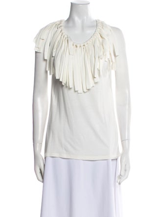 Lanvin Scoop Neck Sleeveless Blouse