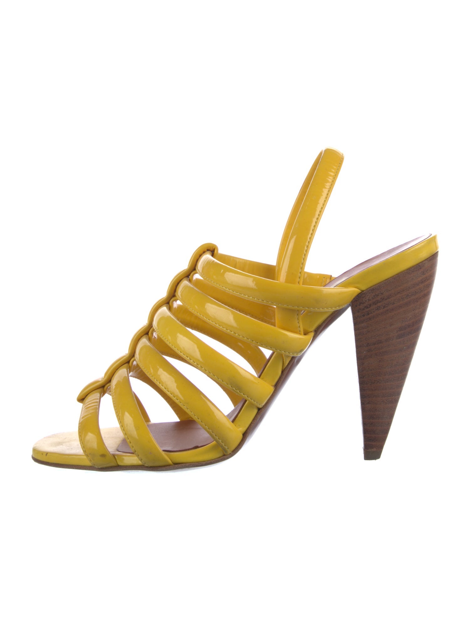 Lanvin Patent Leather Slingback Sandals