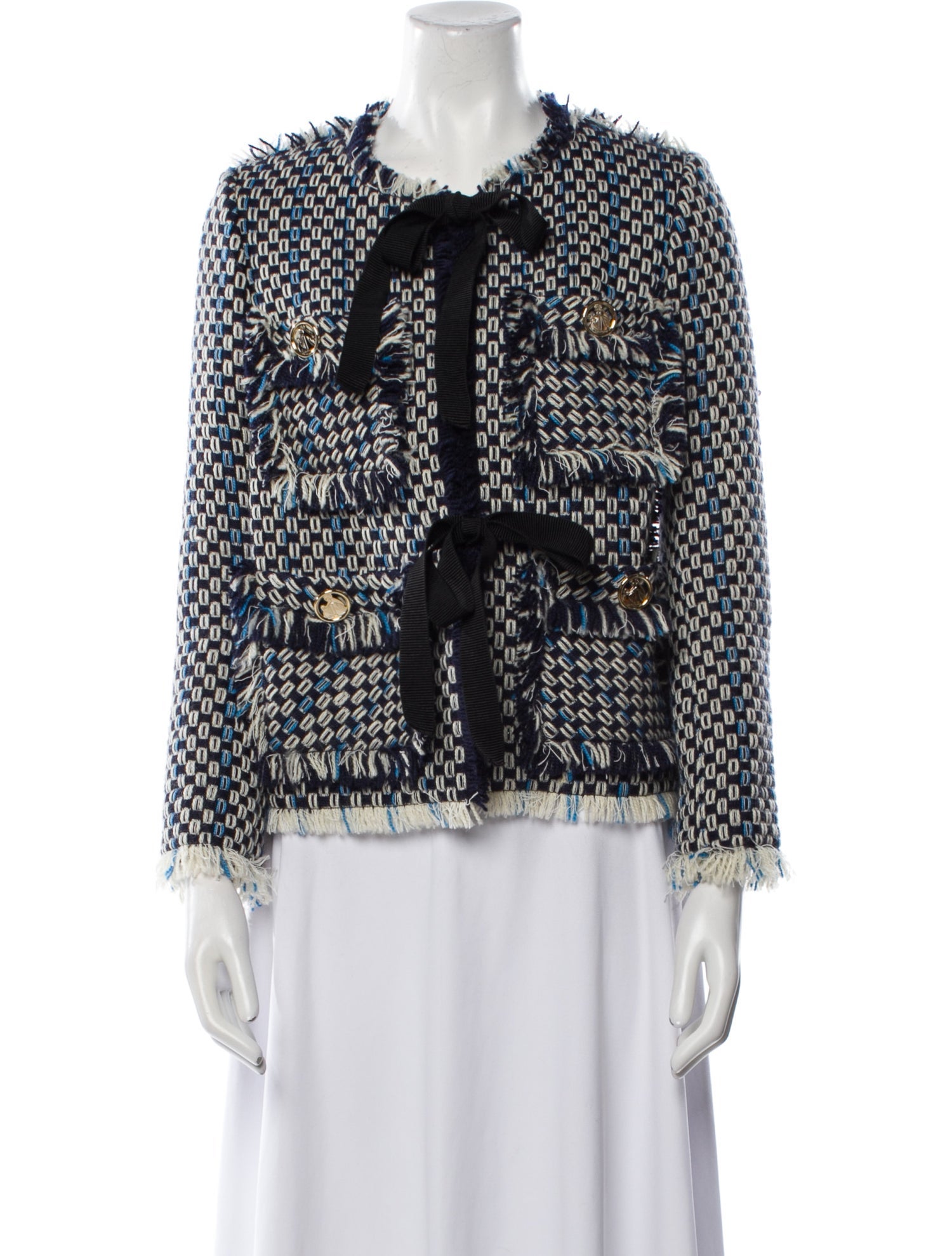 Lanvin Virgin Wool Tweed Pattern Evening Jacket