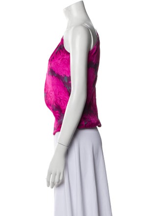 Lanvin Silk Floral Print Crop Top