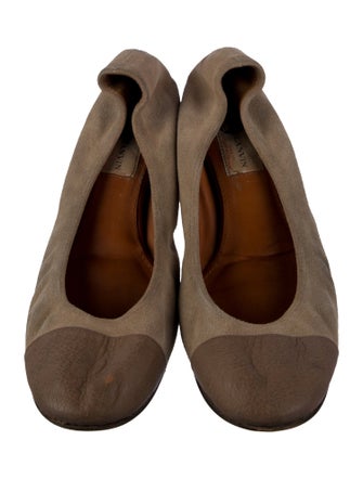 Lanvin Suede Animal Print Ballet Flats