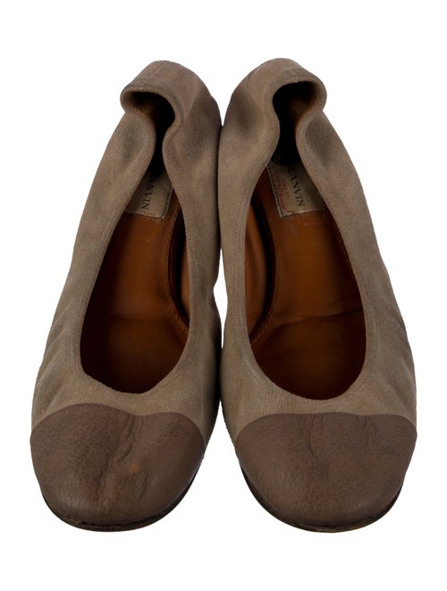 Lanvin Suede Animal Print Ballet Flats