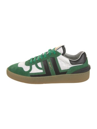 Lanvin Suede Colorblock Pattern Sneakers