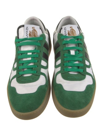 Lanvin Suede Colorblock Pattern Sneakers
