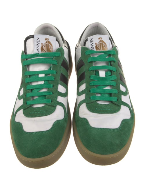 Lanvin Suede Colorblock Pattern Sneakers