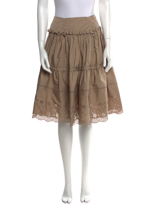 Lanvin Eyelet Trim Knee-Length Skirt