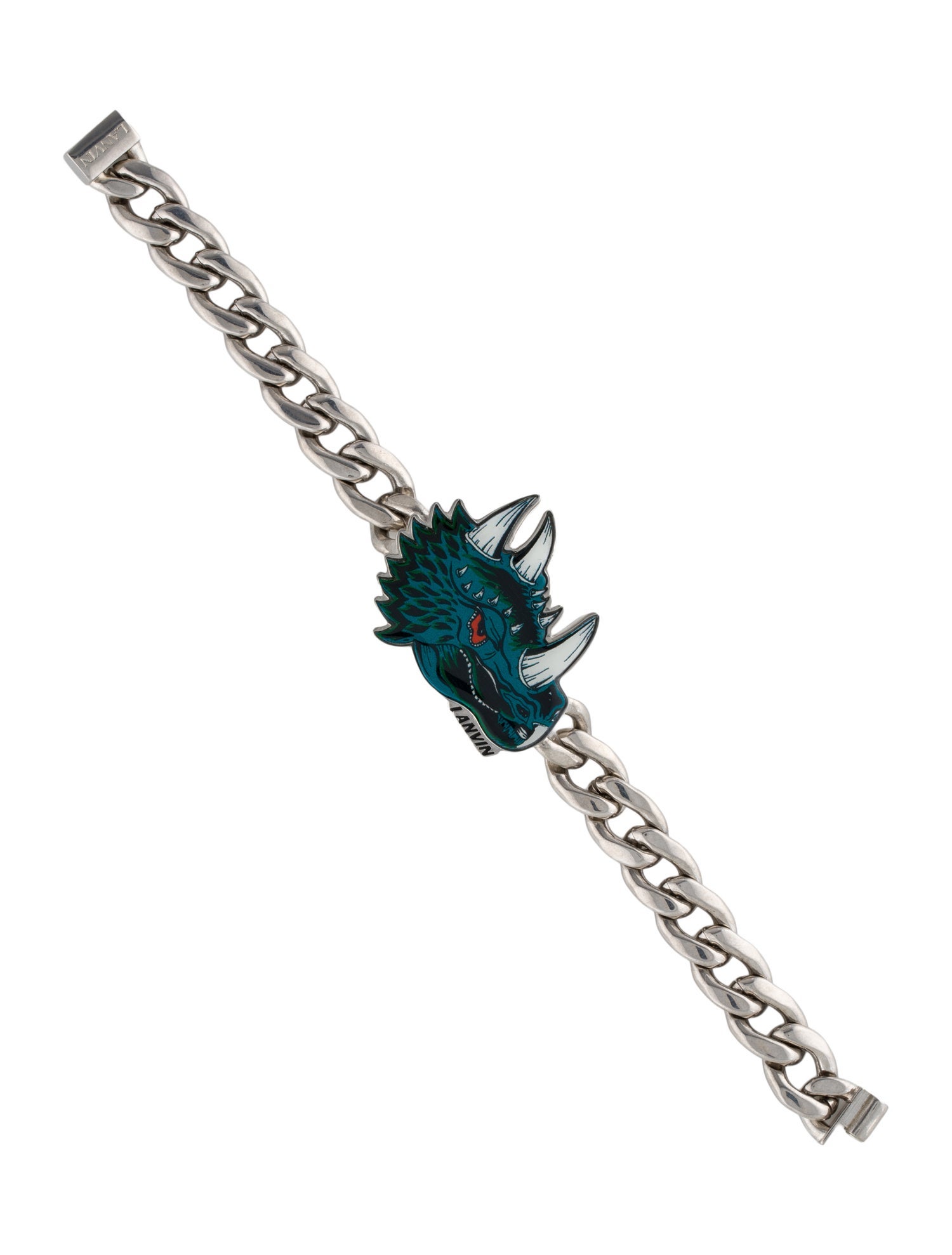 Lanvin Enamel Dinosaur Curb Link Bracelet