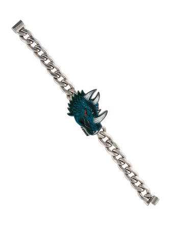 Lanvin Enamel Dinosaur Curb Link Bracelet