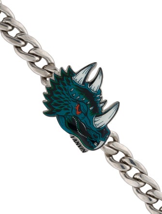 Lanvin Enamel Dinosaur Curb Link Bracelet
