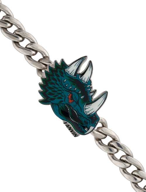 Lanvin Enamel Dinosaur Curb Link Bracelet