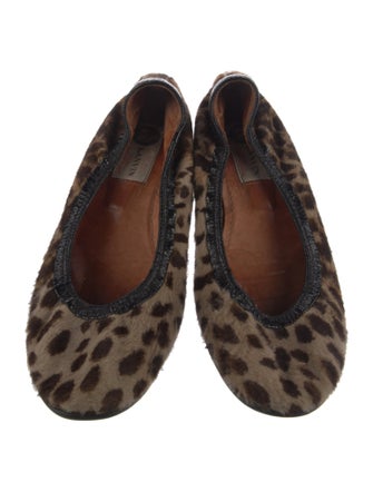 Lanvin Ponyhair Animal Print Flats