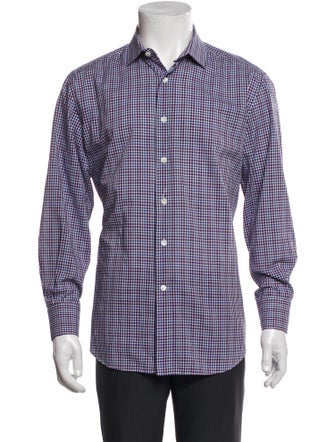 Lanvin Plaid Print Long Sleeve Dress Shirt