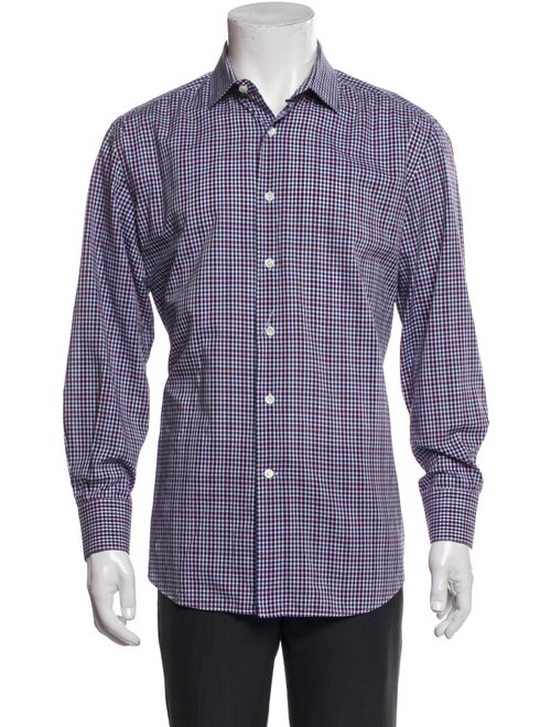 Lanvin Plaid Print Long Sleeve Dress Shirt