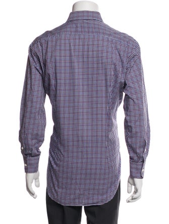 Lanvin Plaid Print Long Sleeve Dress Shirt