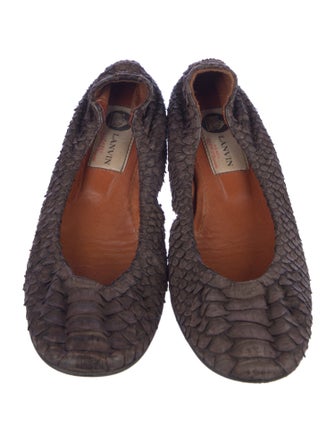 Lanvin Python Animal Print Ballet Flats