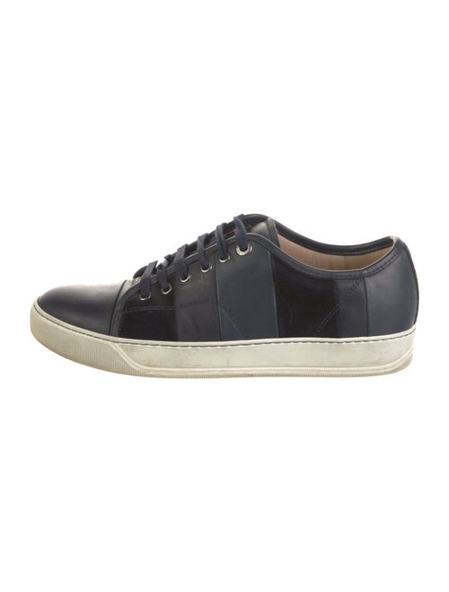 Lanvin Leather Colorblock Pattern Sneakers