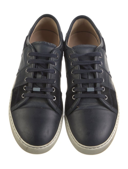 Lanvin Leather Colorblock Pattern Sneakers