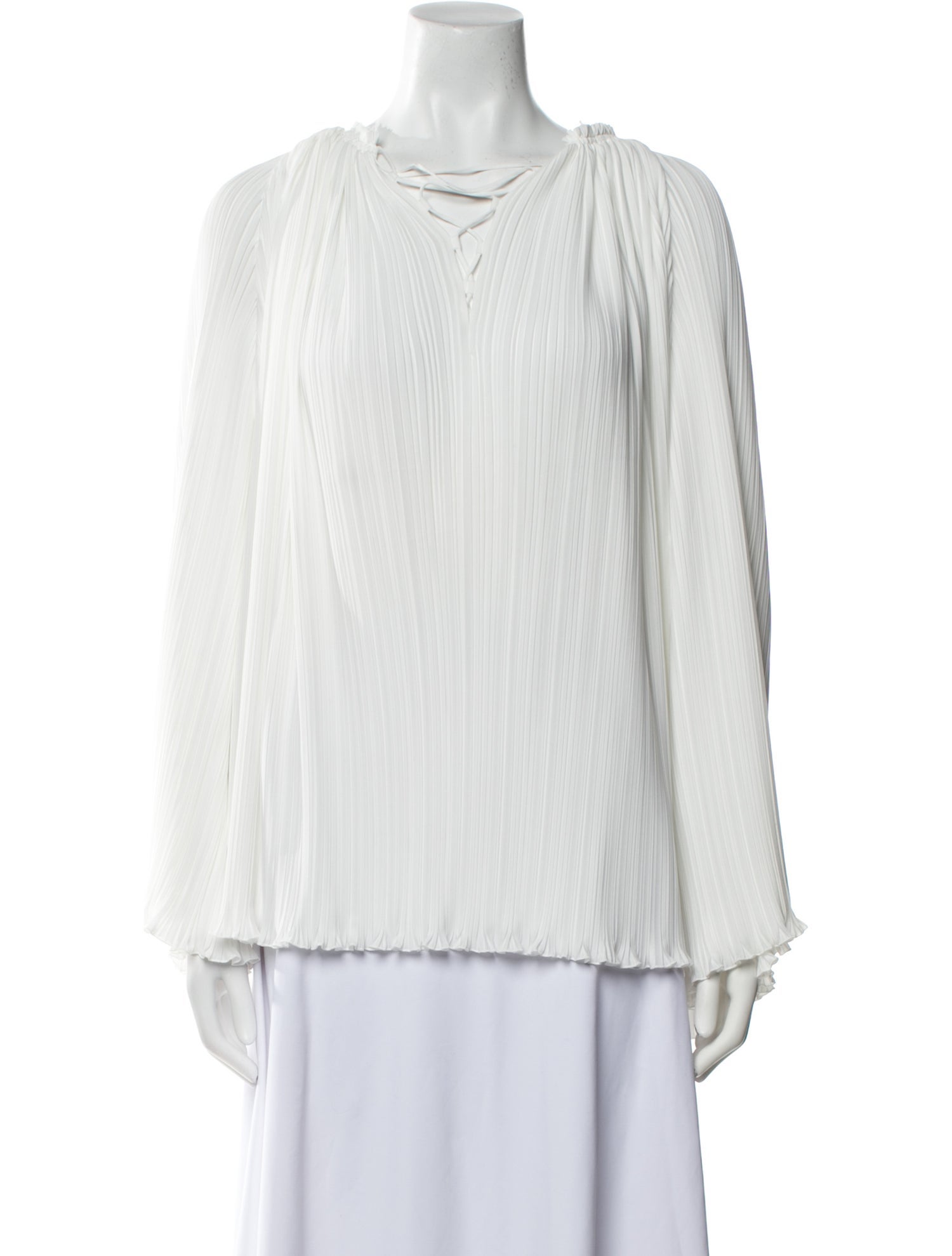 Lanvin V-Neck Long Sleeve Blouse