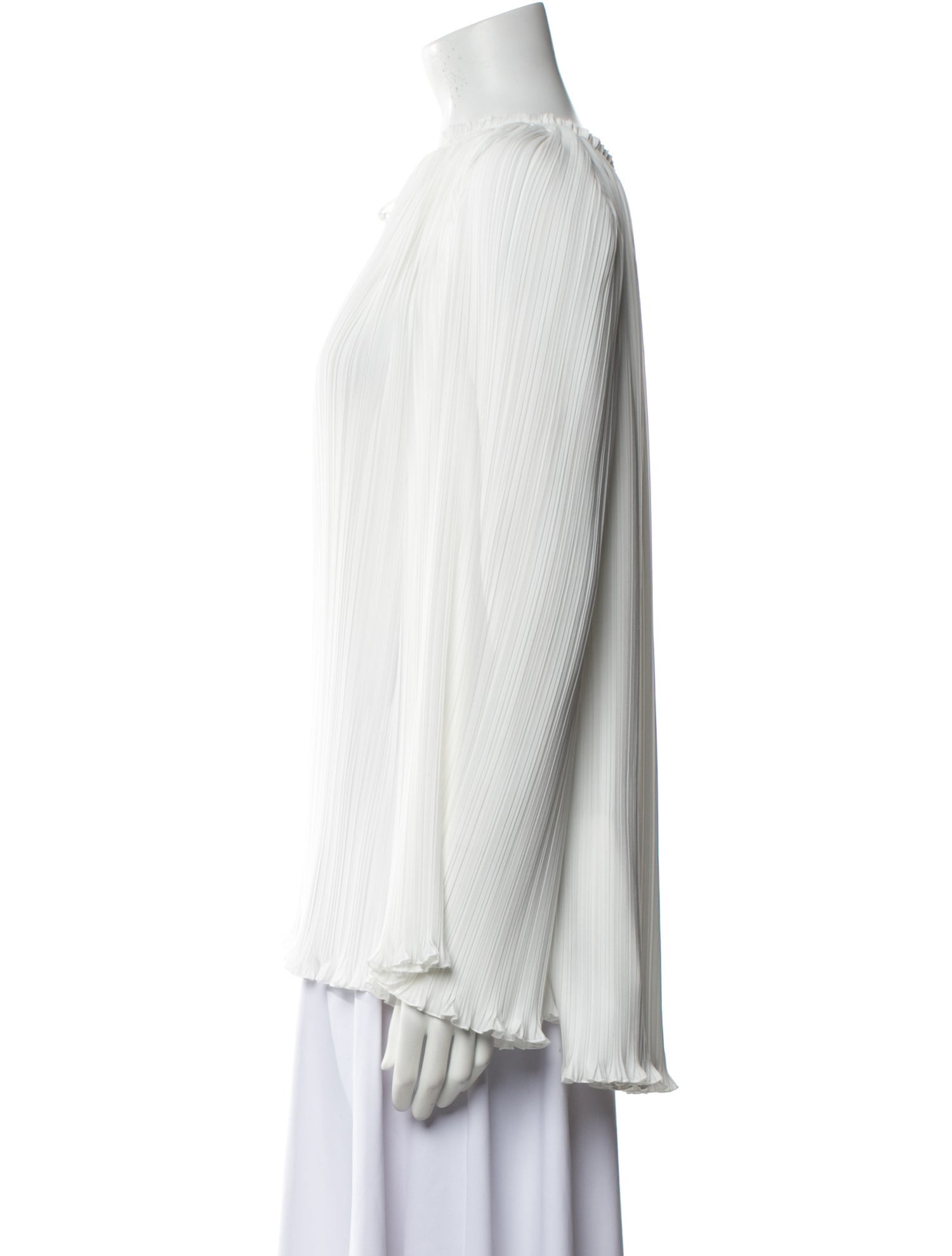 Lanvin V-Neck Long Sleeve Blouse