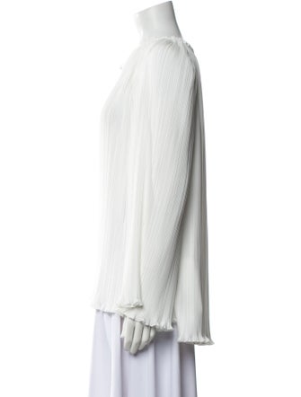 Lanvin V-Neck Long Sleeve Blouse