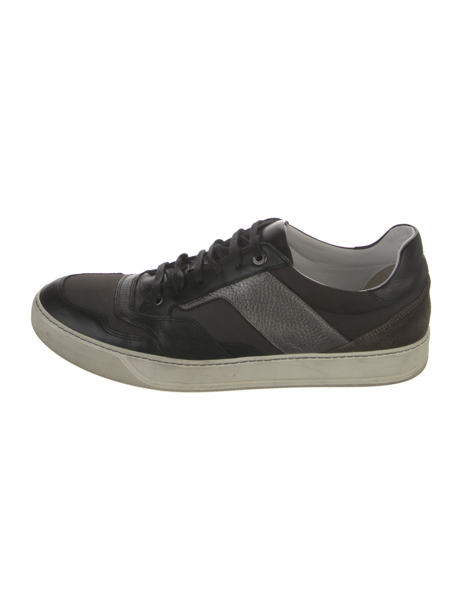 Lanvin Leather Colorblock Pattern Sneakers