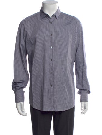 Lanvin Plaid Print Long Sleeve Dress Shirt