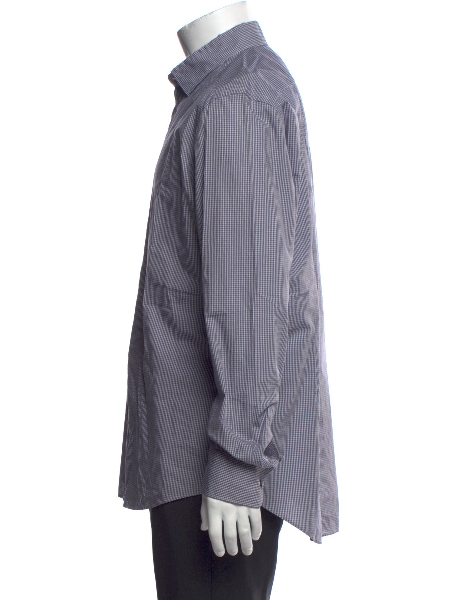 Lanvin Plaid Print Long Sleeve Dress Shirt