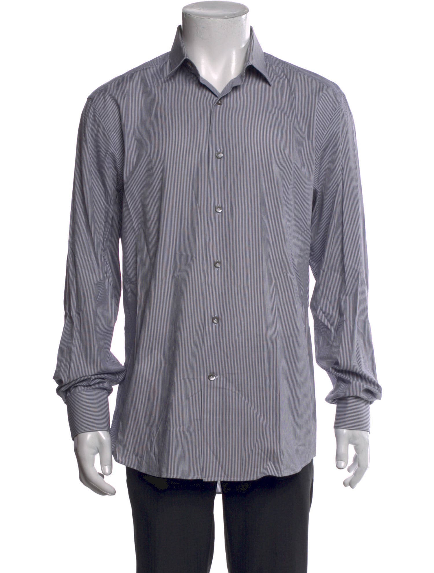 Lanvin Striped Long Sleeve Dress Shirt