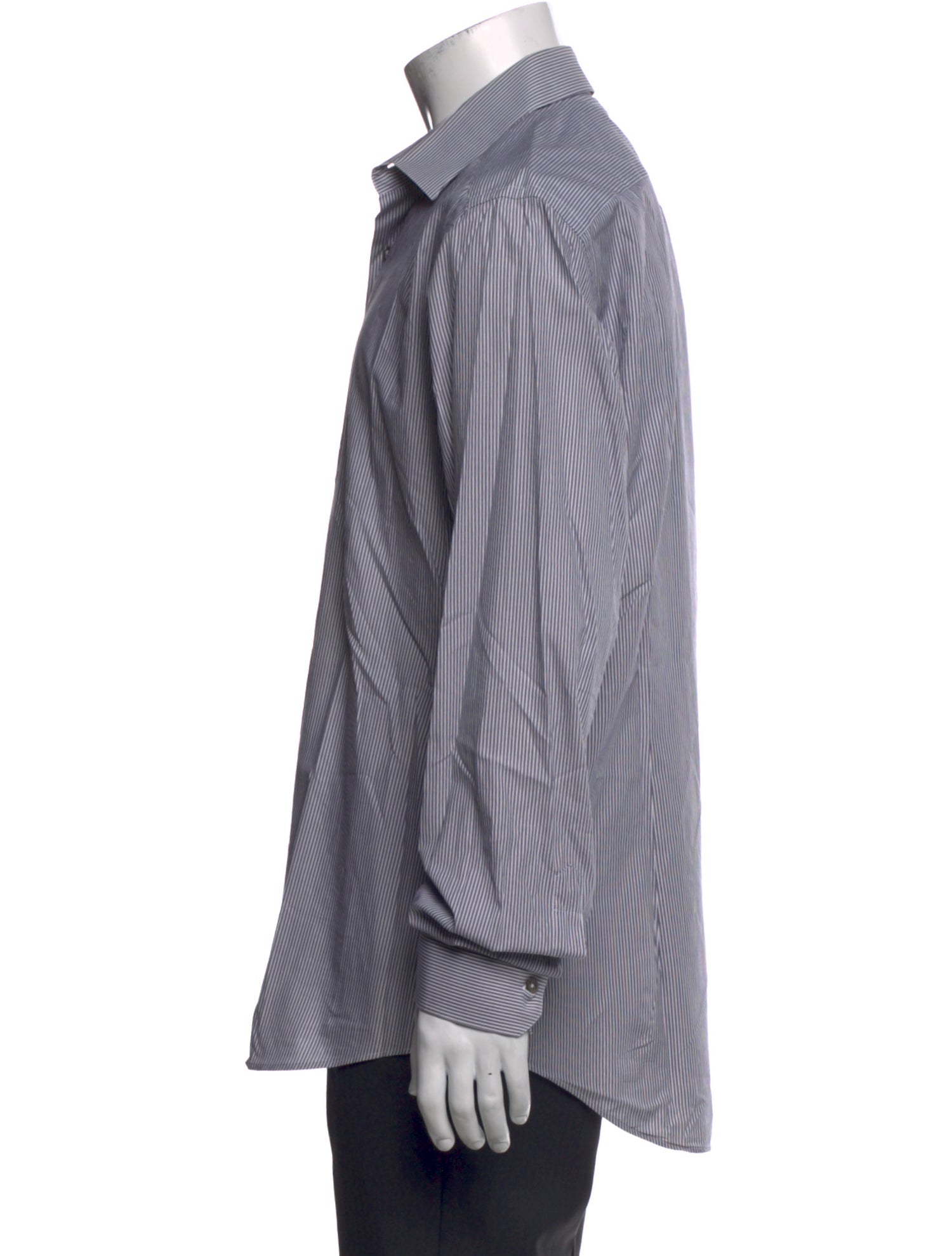 Lanvin Striped Long Sleeve Dress Shirt