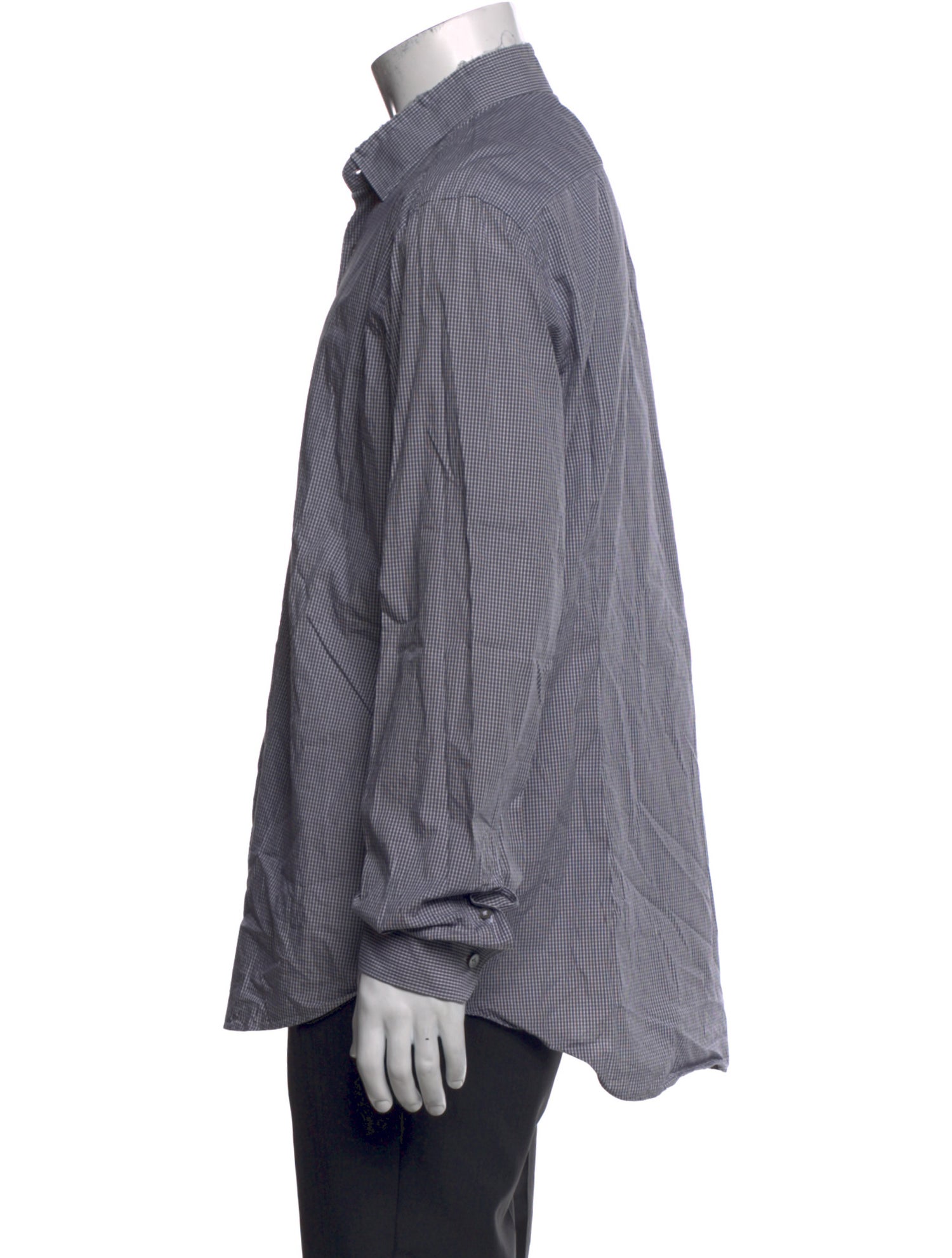 Lanvin Plaid Print Long Sleeve Dress Shirt