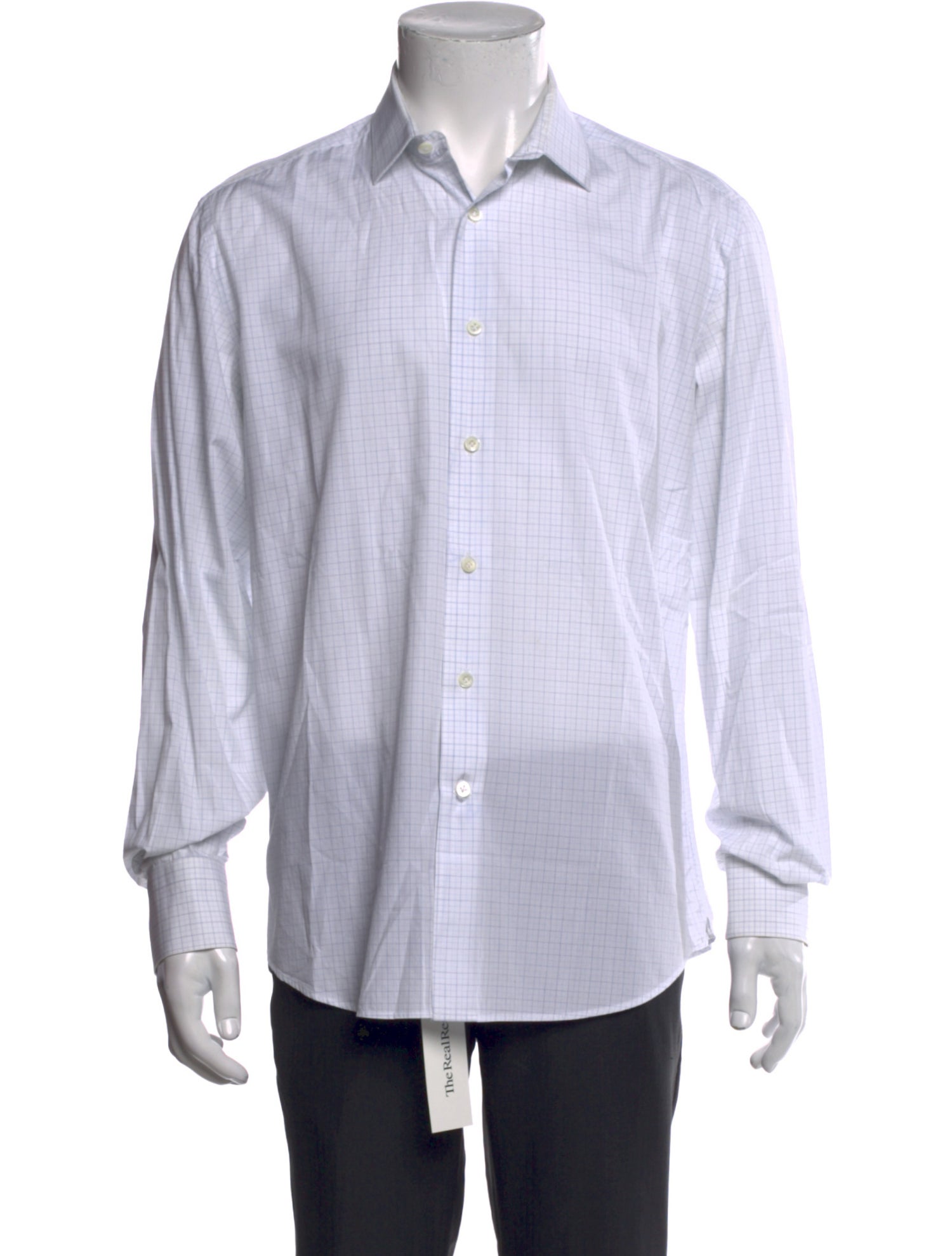 Lanvin Plaid Print Long Sleeve Dress Shirt