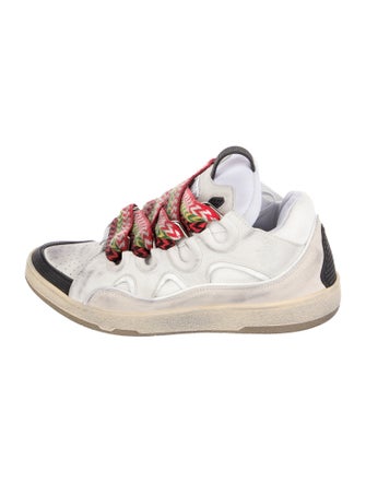 Lanvin Leather Colorblock Pattern Sneakers