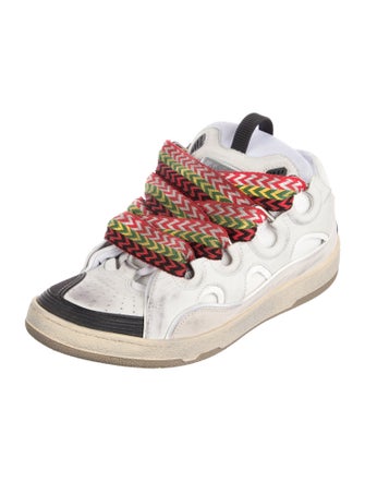 Lanvin Leather Colorblock Pattern Sneakers
