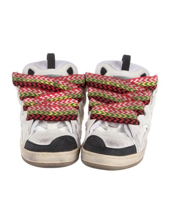Lanvin Leather Colorblock Pattern Sneakers
