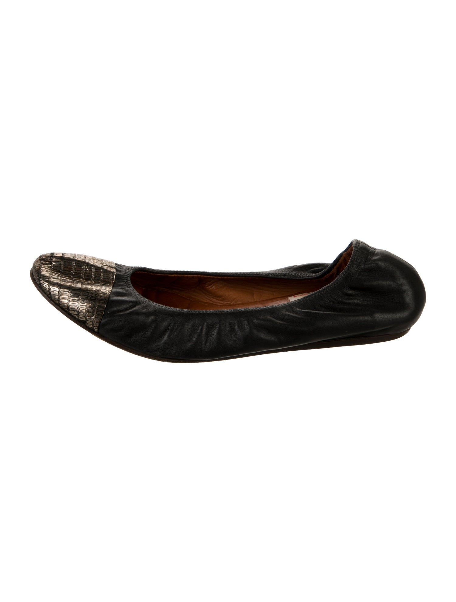 Lanvin Leather Animal Print Ballet Flats