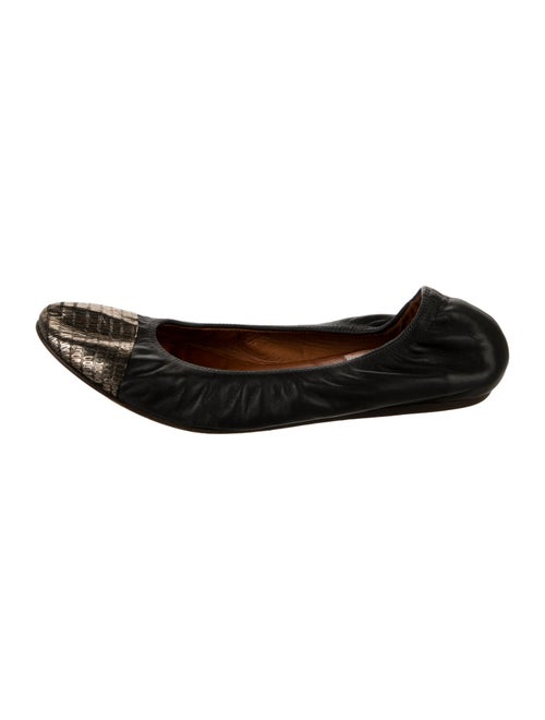 Lanvin Leather Animal Print Ballet Flats