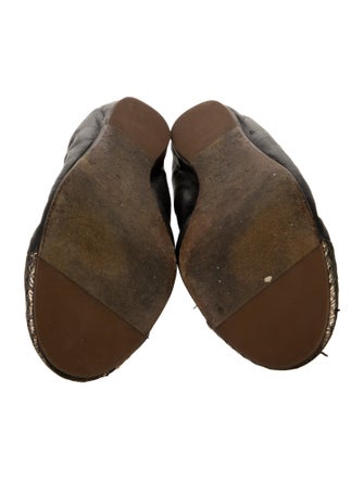 Lanvin Leather Animal Print Ballet Flats
